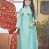 Chanderi Fluorescent Sky Blue Color Embroidery Work on Chest Kurti with Dupatta IMG 20200617 153257 100x100