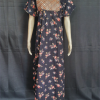 Navy Blue Color Flower Print Thread Work on Nack Night Gown Crape Material Crapnghtsuitwork1 100x100