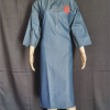 Denim Blue Color Three Forth Sleeve Red Thread work Half Stand Collar Denim Kurti Denimlue1 100x100