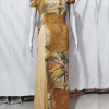 Golden Skin Color Floor touch Heavy Rayon Fabric Mega Sleeve One Piece RSCO1