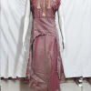 Taupe Color Golden Moti Work Cave Pattern Floor Touch Chanderi Silk One Piece CSMW1