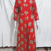 Red Color Blue Cream Brick Design Stand Collar 3/4 Sleeve Kurti RRSC1